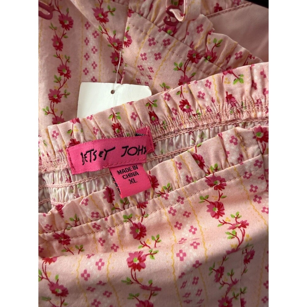 New Betsey Johnson Sundress Dress Pink Floral Cottagecore Halter Women's XL NWT - Picture 4 of 4